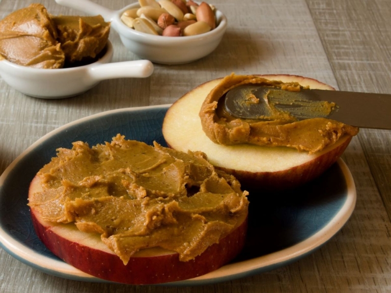 apple with peanut butter.